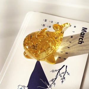 Vibrant Fish Resin Paperweight,clear yellow resin custom, resin lamp, gift for her, gift for friend